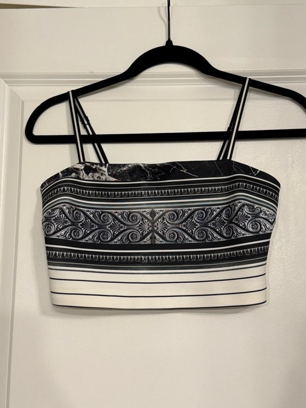 Clover Canyon Black & White Printed Crop Top | Size Small